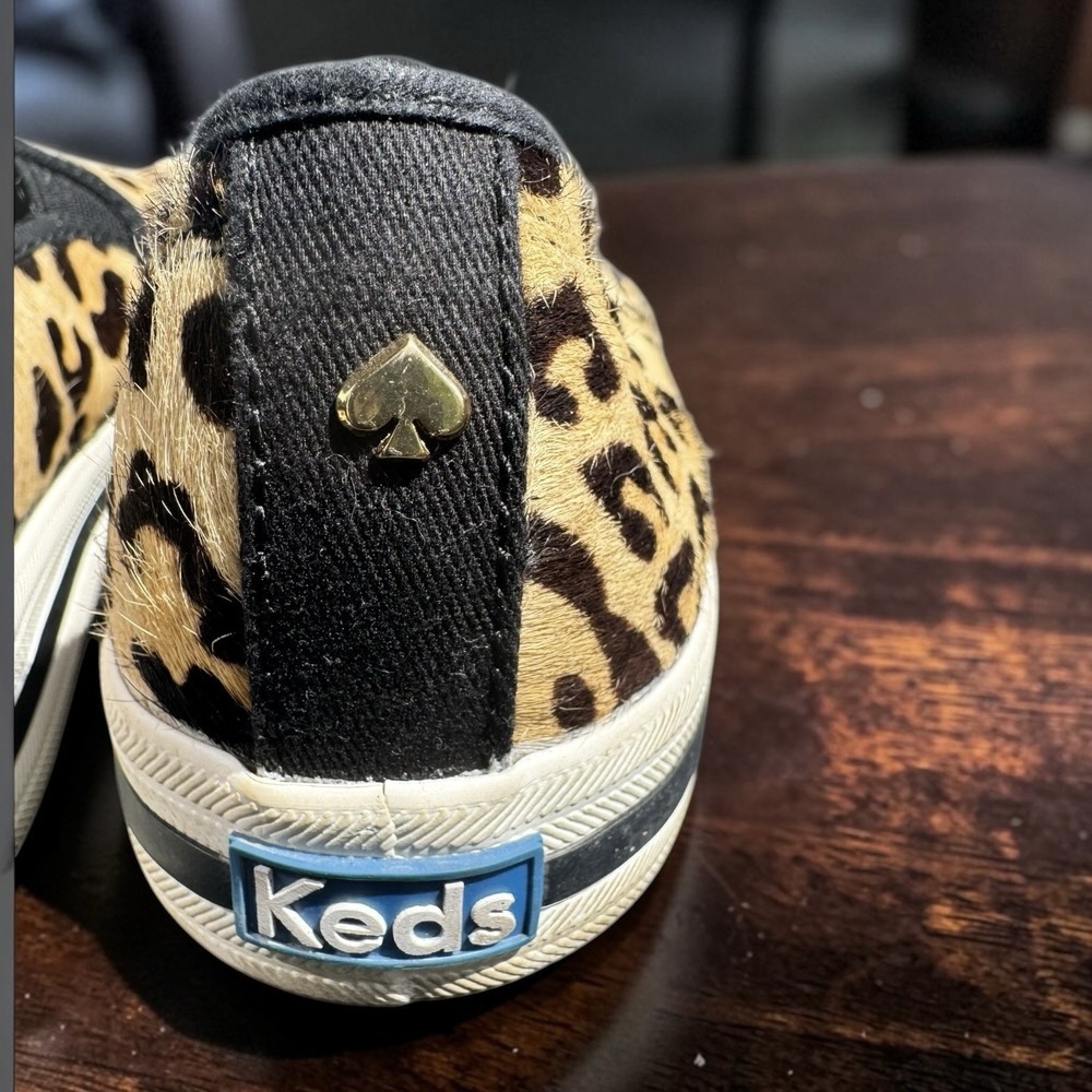 Keds x Kate Spade New York Double Decker Leopard Print Calf  Slip on sneakers 9 - Picture 2 of 16